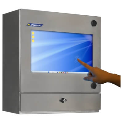 Armagards SENC-450 vandtæt industriel HMI 21,5" computer kabinet