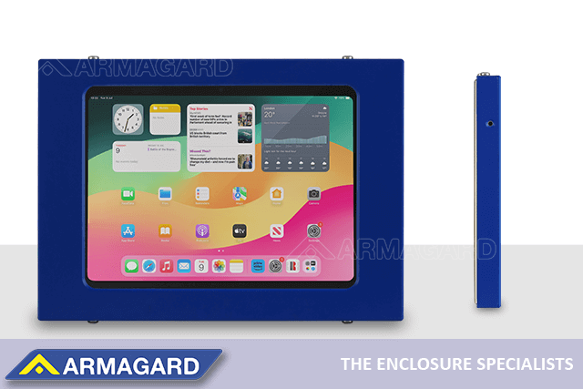 For- og sidevisning af Armagard tablet kabinet