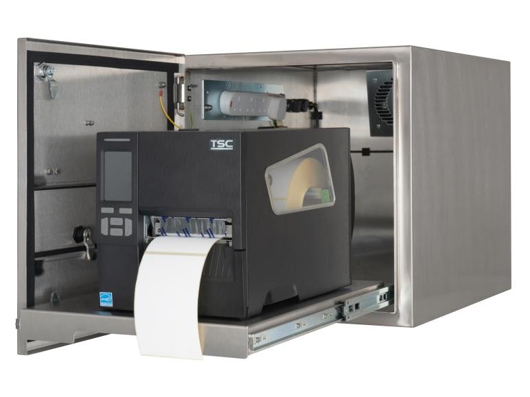 Et IP65 kabinet til TSC højtydende industriprintere med installeret MB240T Printer